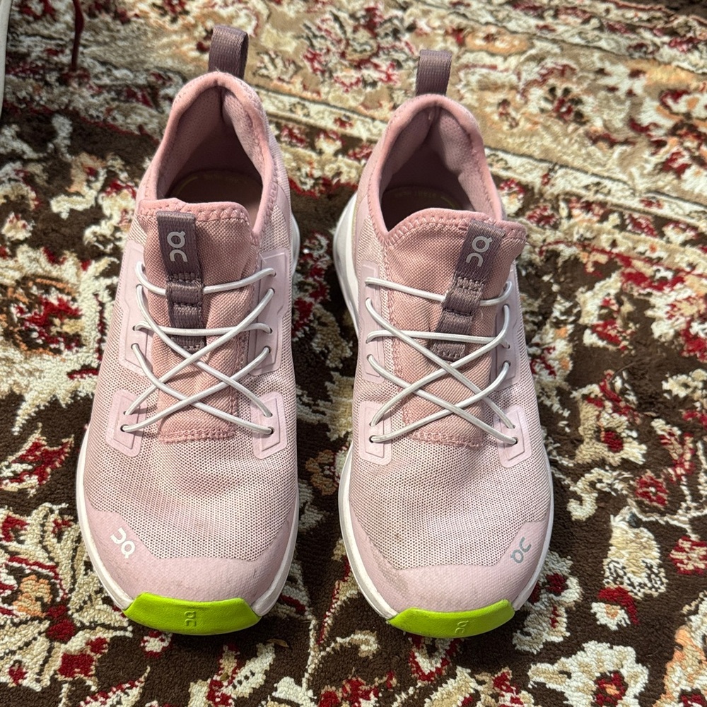 On Running Women's Pink and Lime Sneakers
